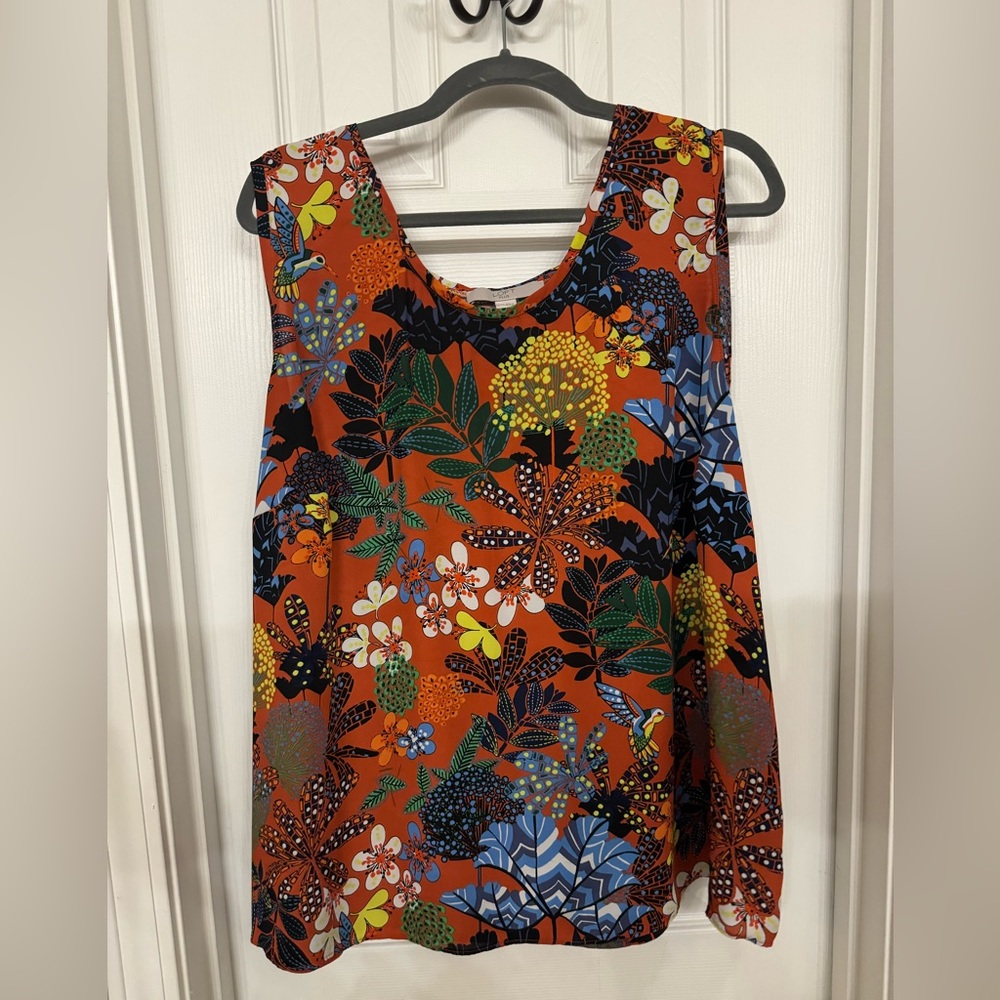 Plus Size LOFT Floral Tank Top